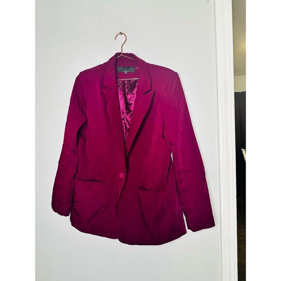 ENDLESS ROSE Purple Crepe Front Button Closure Jacket Blazer Size Medium - Picture 4 of 15